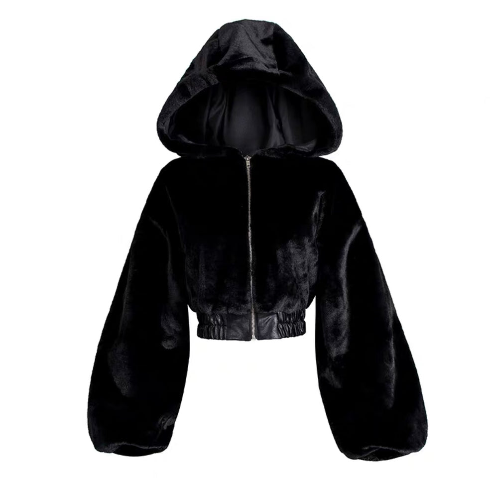 black fleece jumper