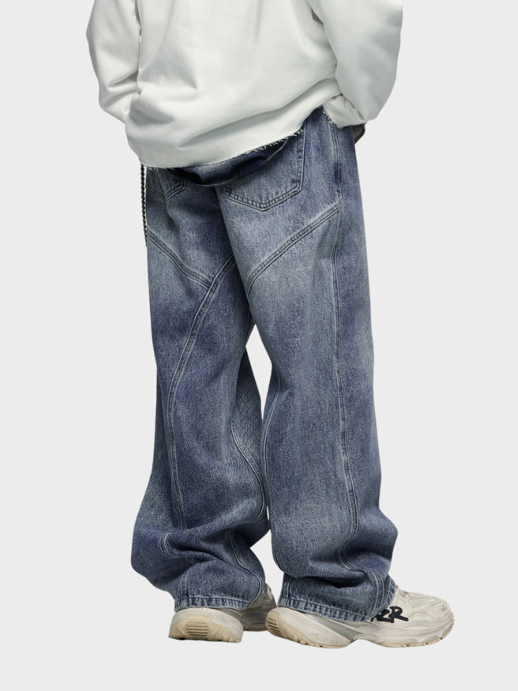 BAGGY DENIM JEANS - GRAU/BLAU
