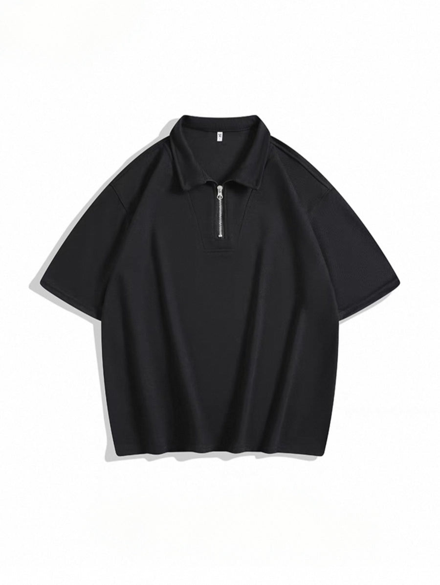 Oversized Polo Shirt mit Reißverschluss - Herren