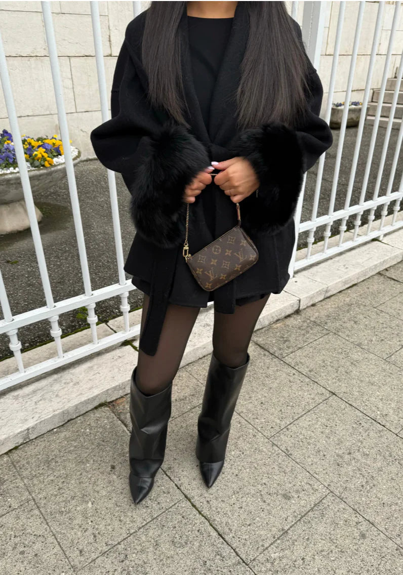 Woolcoat mit Fur