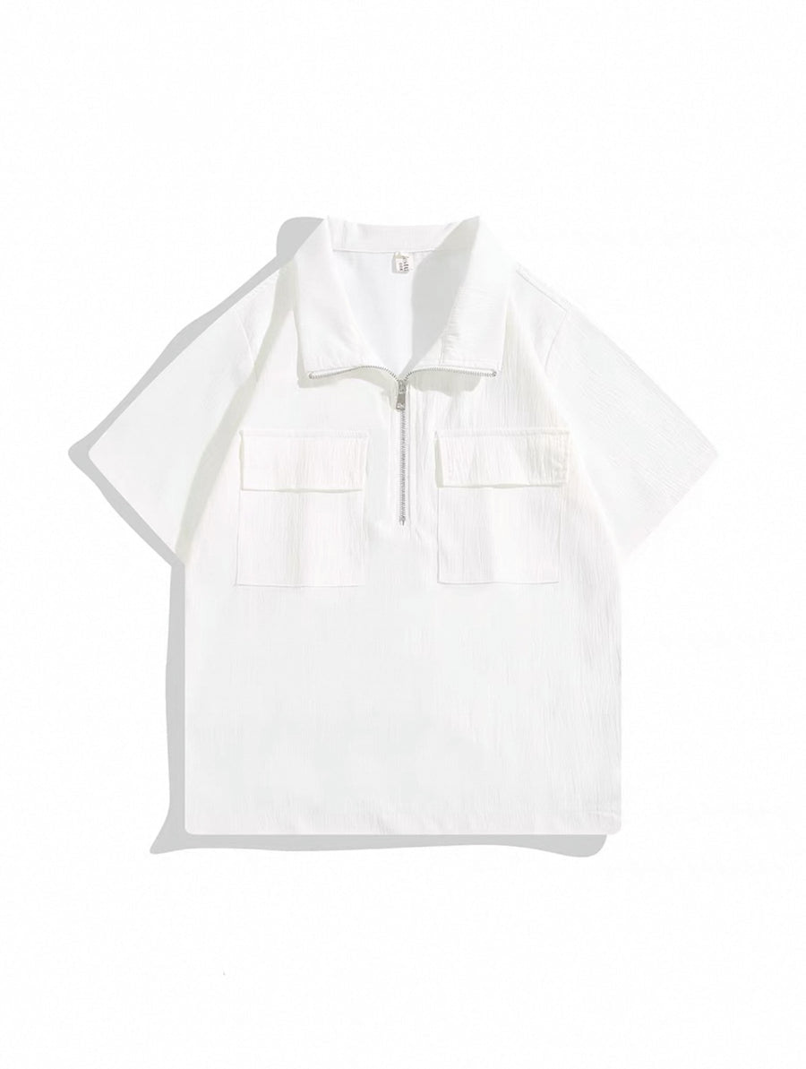 Utility Zip Polo Shirt - Herren