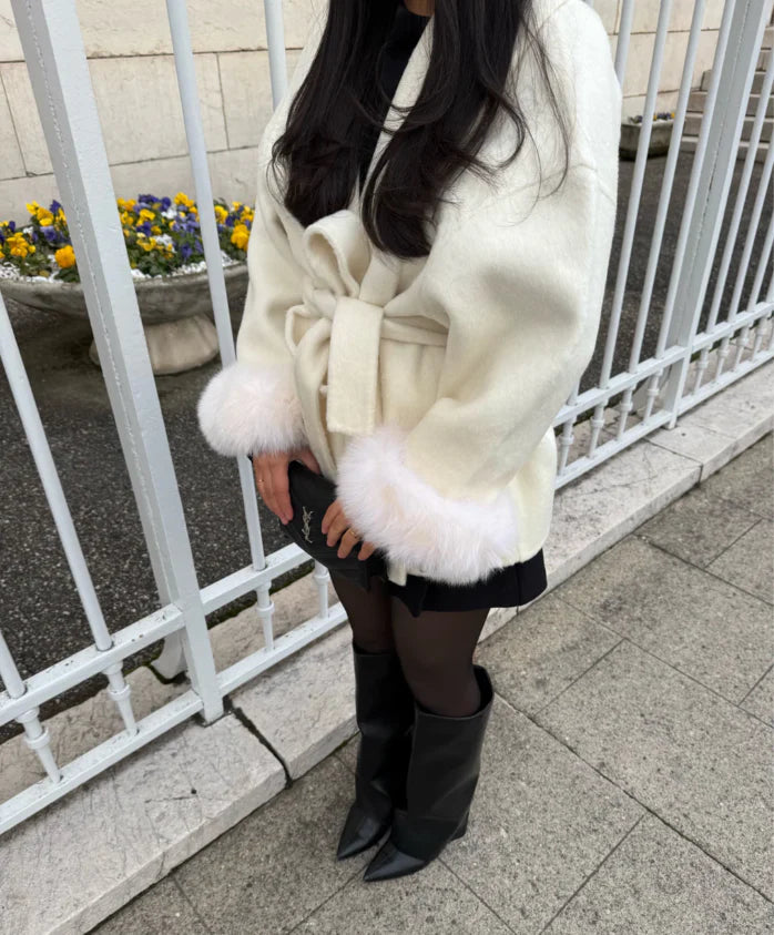 Woolcoat mit Fur