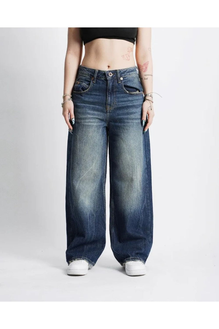 'WASHED BLUE' BAGGY JEANS