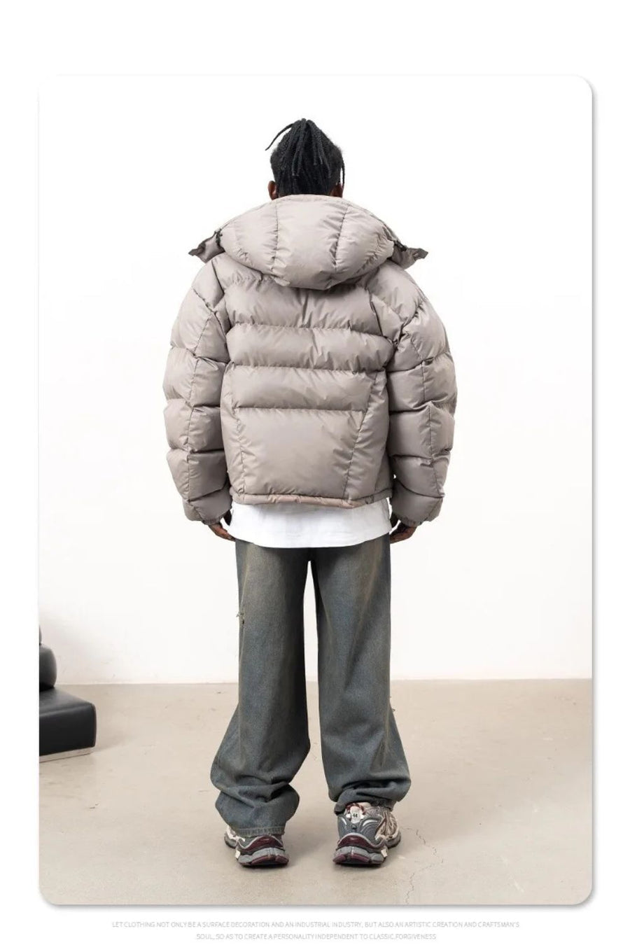 'Y2K' PUFFERJACKE MIT KNOPFLEISTE