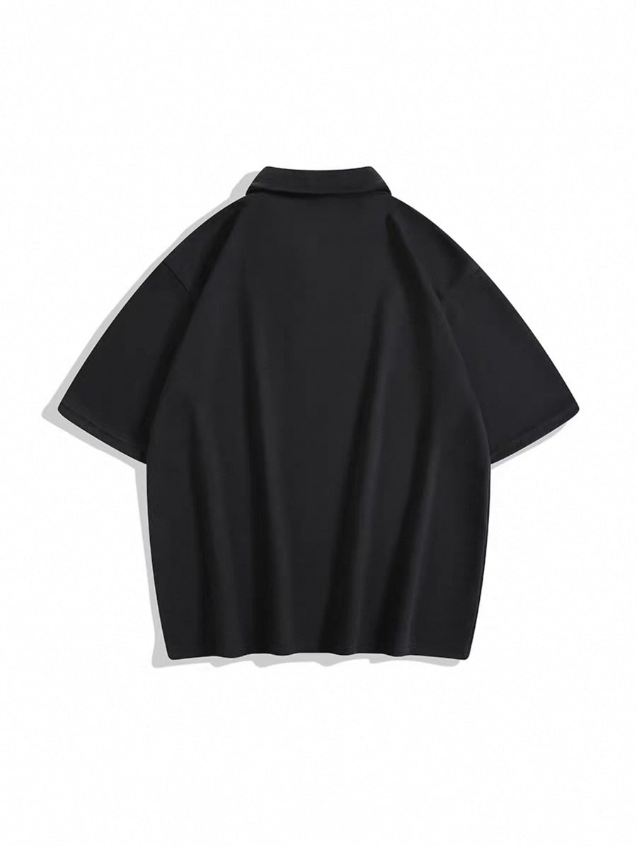 Oversized Polo Shirt mit Reißverschluss - Herren