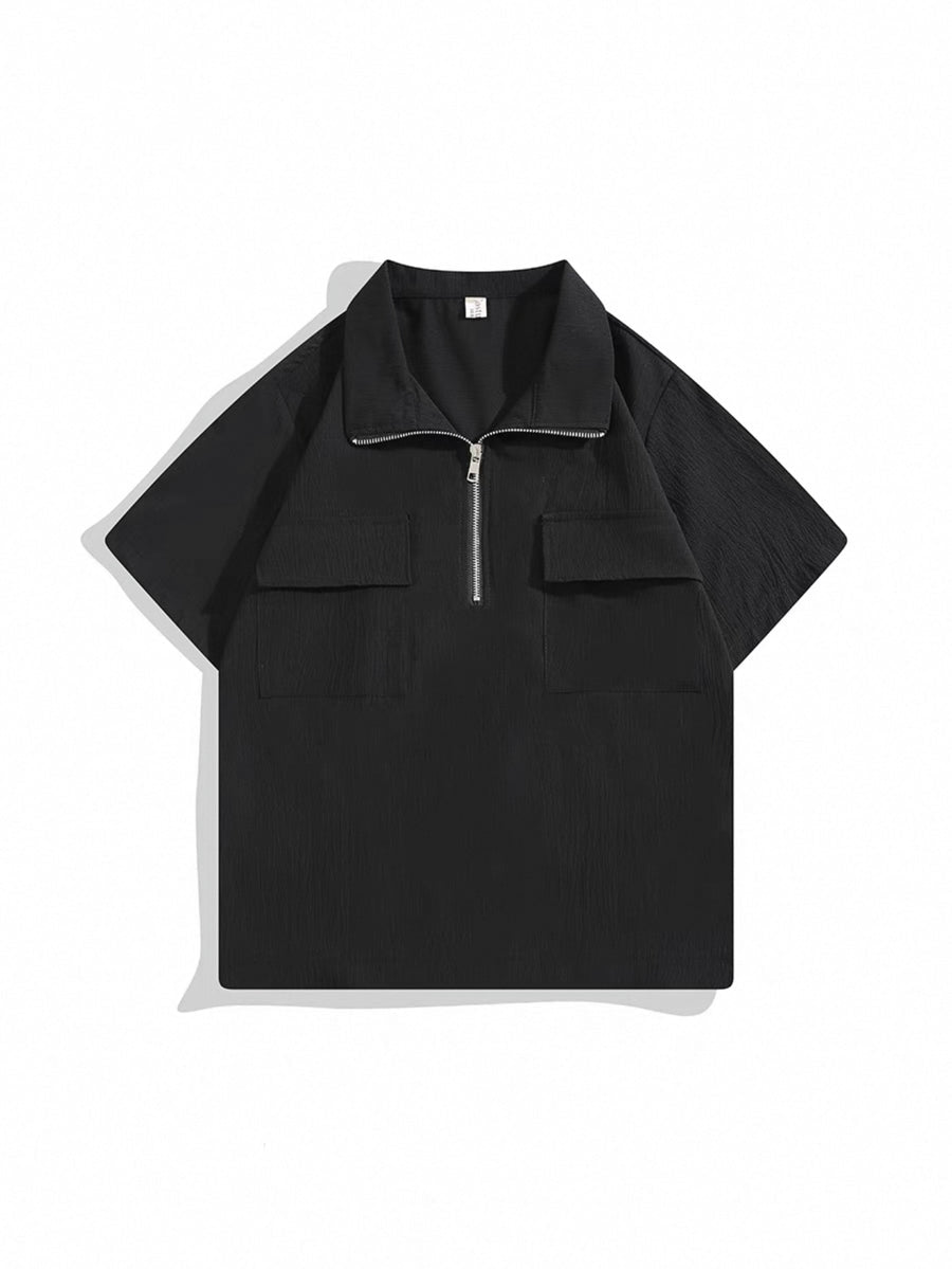 Utility Zip Polo Shirt - Herren