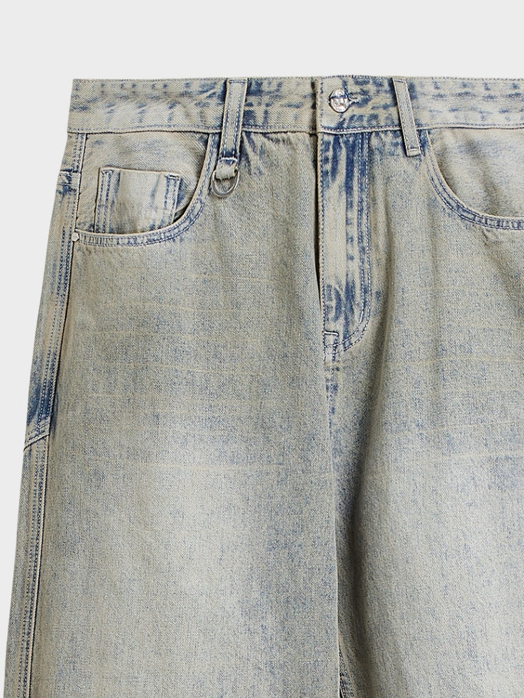 BAGGY DENIM JEANS - HELLGRAU
