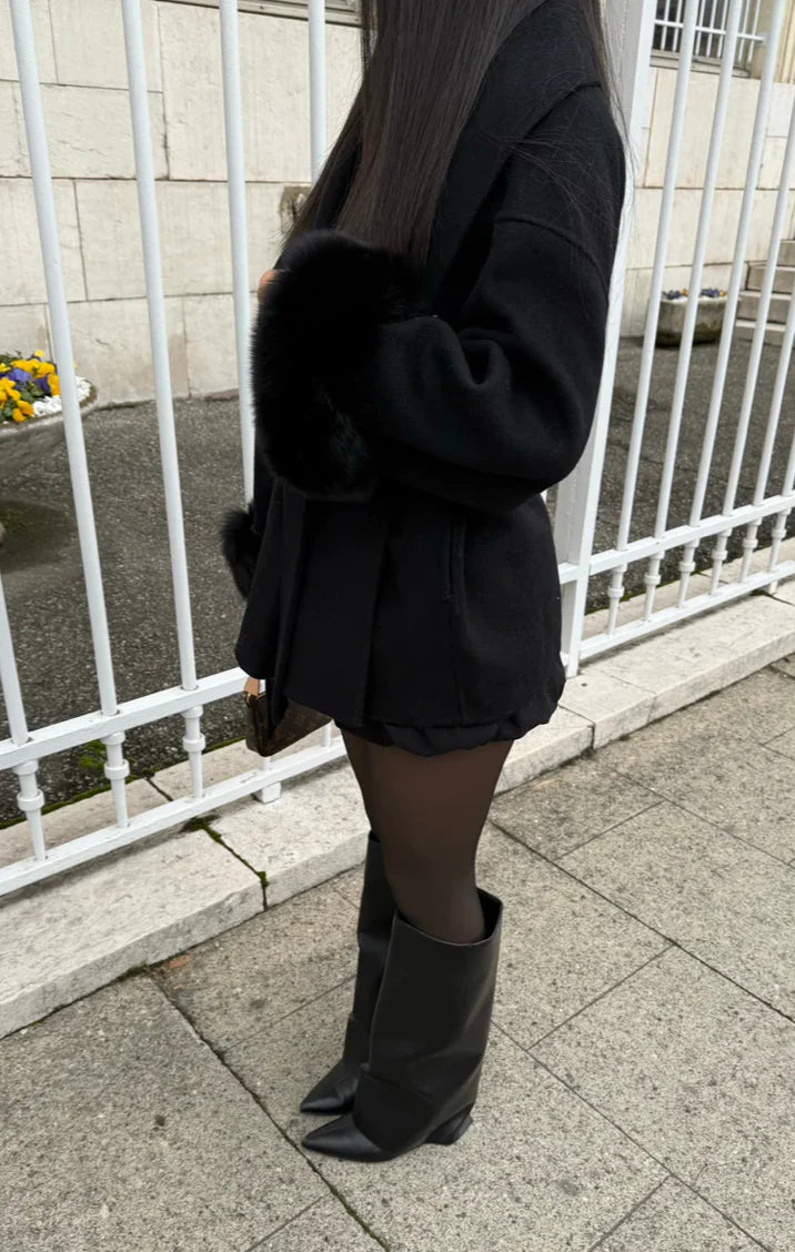 Woolcoat mit Fur