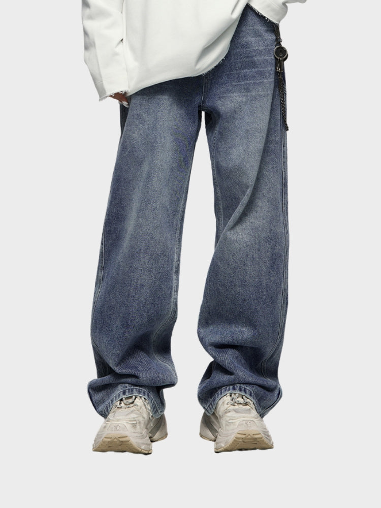 BAGGY DENIM JEANS - GRAU/BLAU