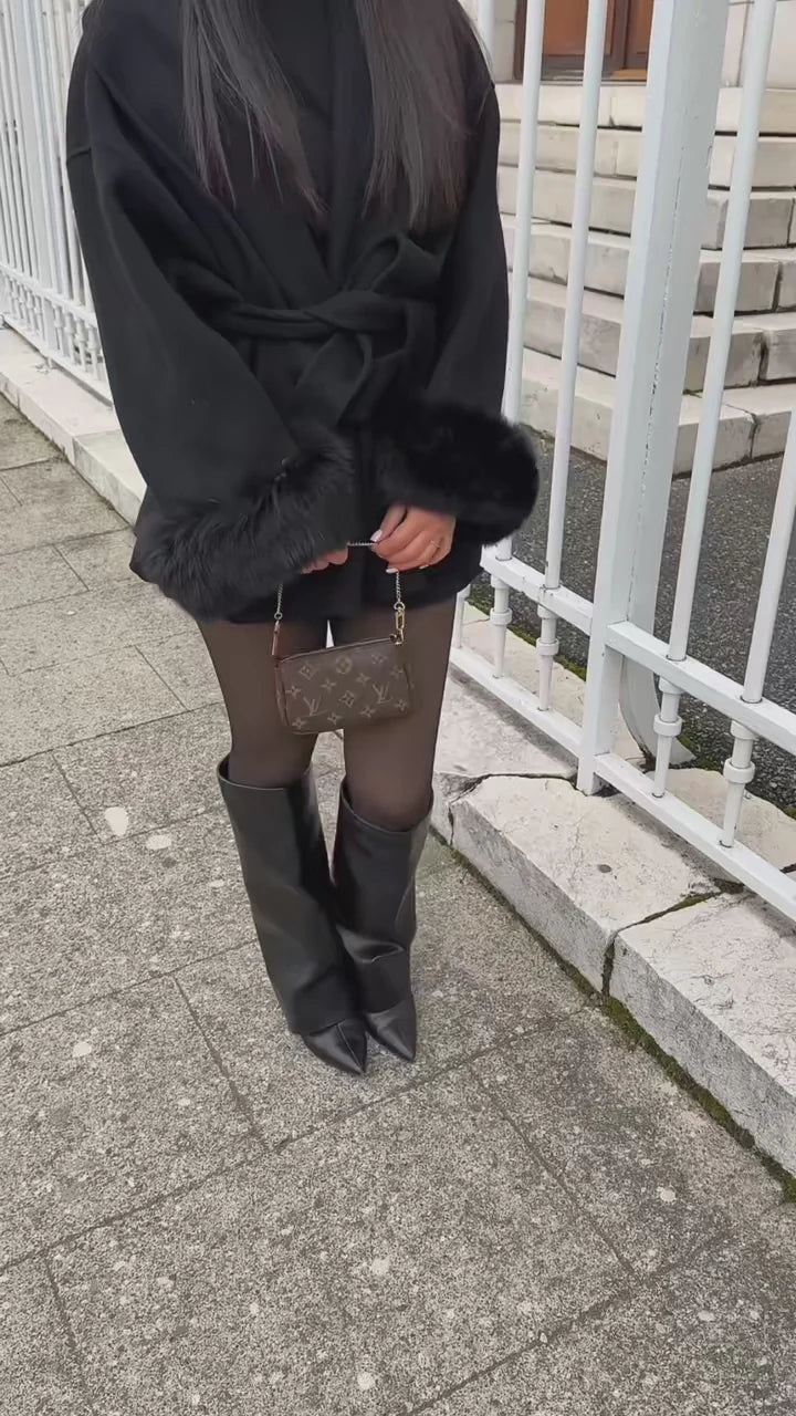 Woolcoat mit Fur