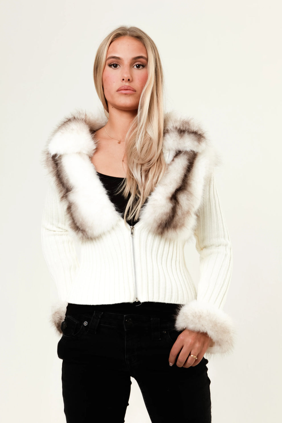 Cardigan mit Fell