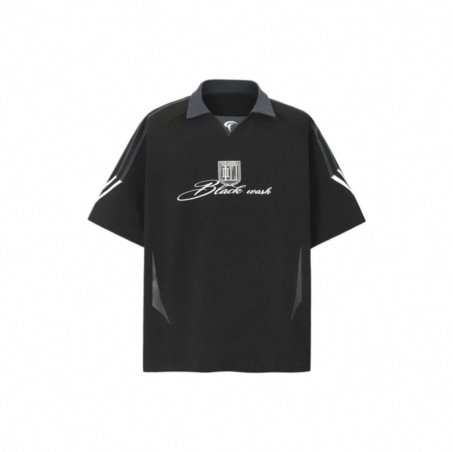 Black Wash Polo Oversized - Herren