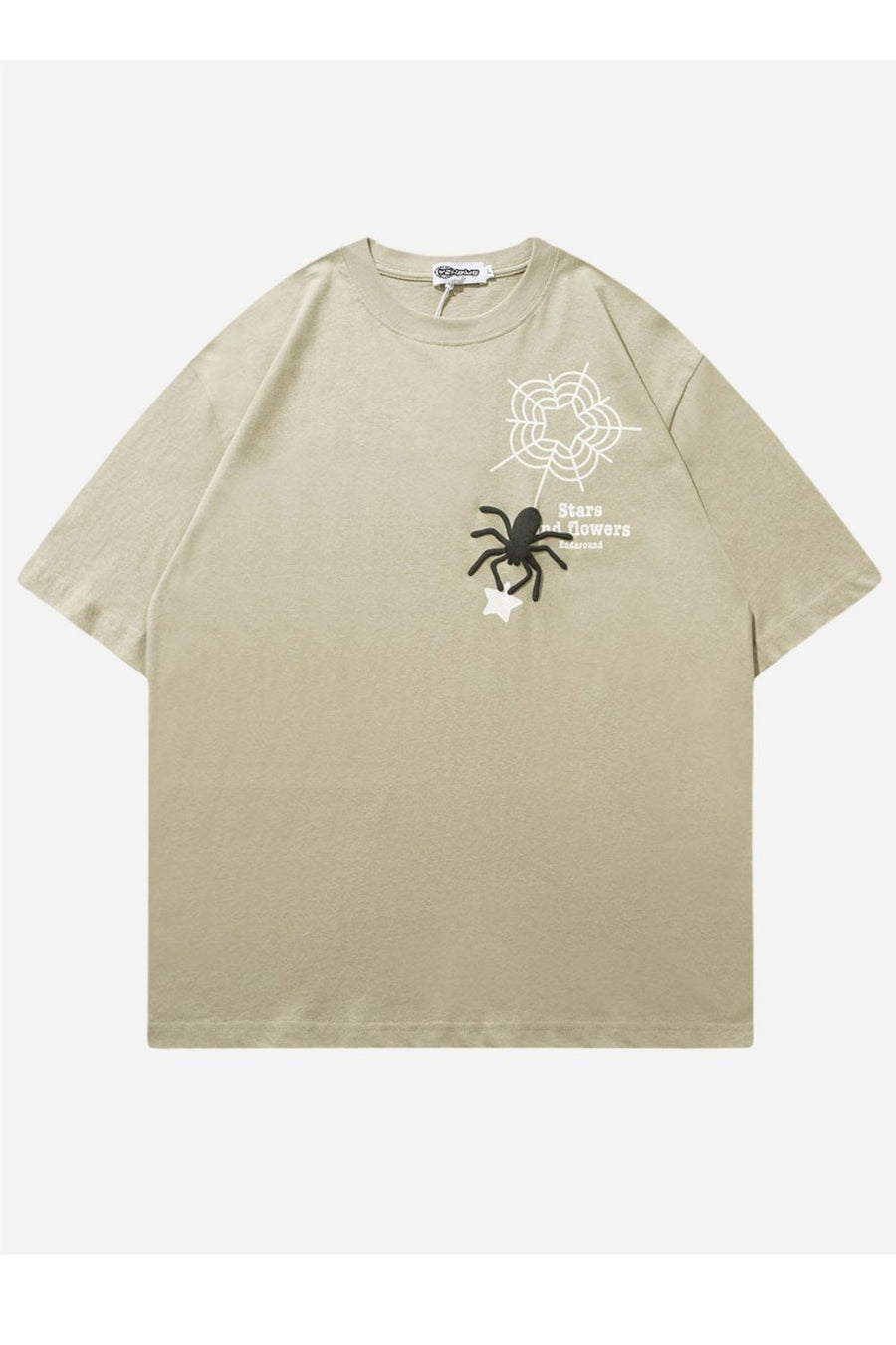 T-SHIRT MIT PUFFER-SPIDER-DRUCK