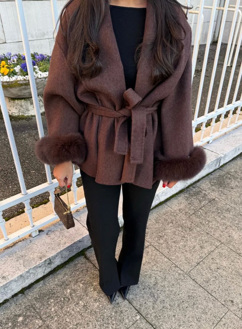 Woolcoat mit Fur