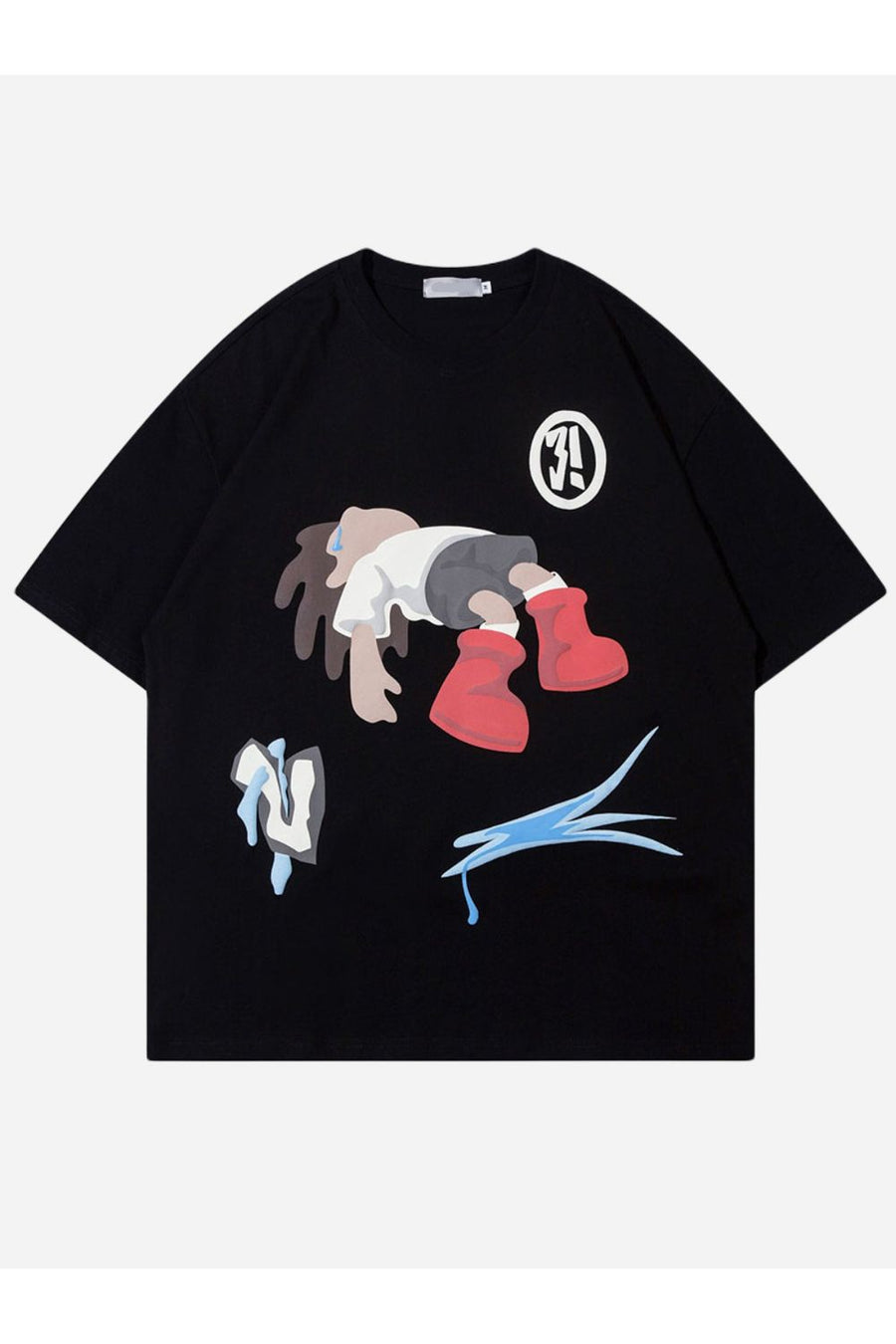 T-SHIRT MIT DEM TYP IN ROTEN STIEFELN