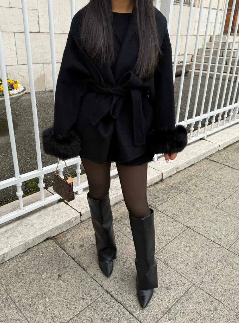 Woolcoat mit Fur