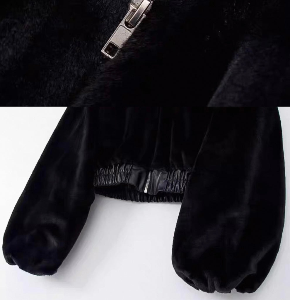 black fleece jumper