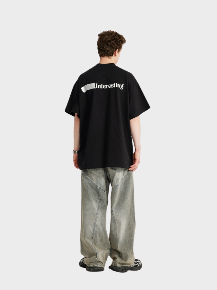 BAGGY DENIM JEANS - HELLGRAU