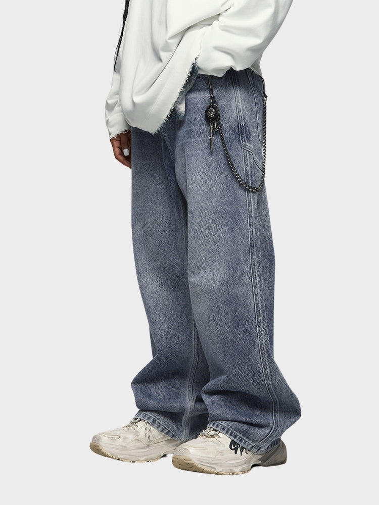 BAGGY DENIM JEANS - GRAU/BLAU