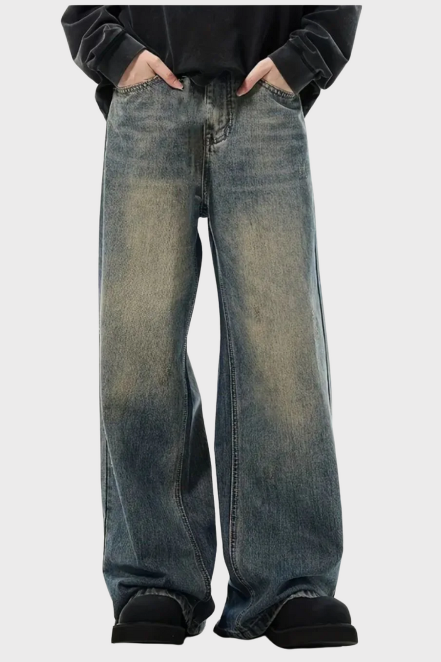 'BELONG TO THE STREET' GEWASCHENE BAGGY-JEANS
