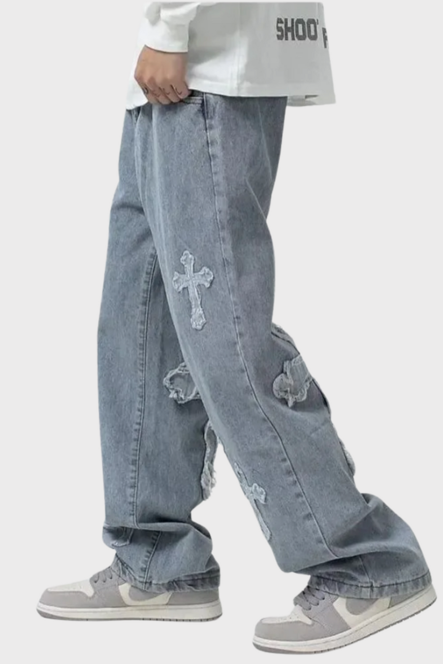 'CROSS' GRAFIK BAGGY JEANS