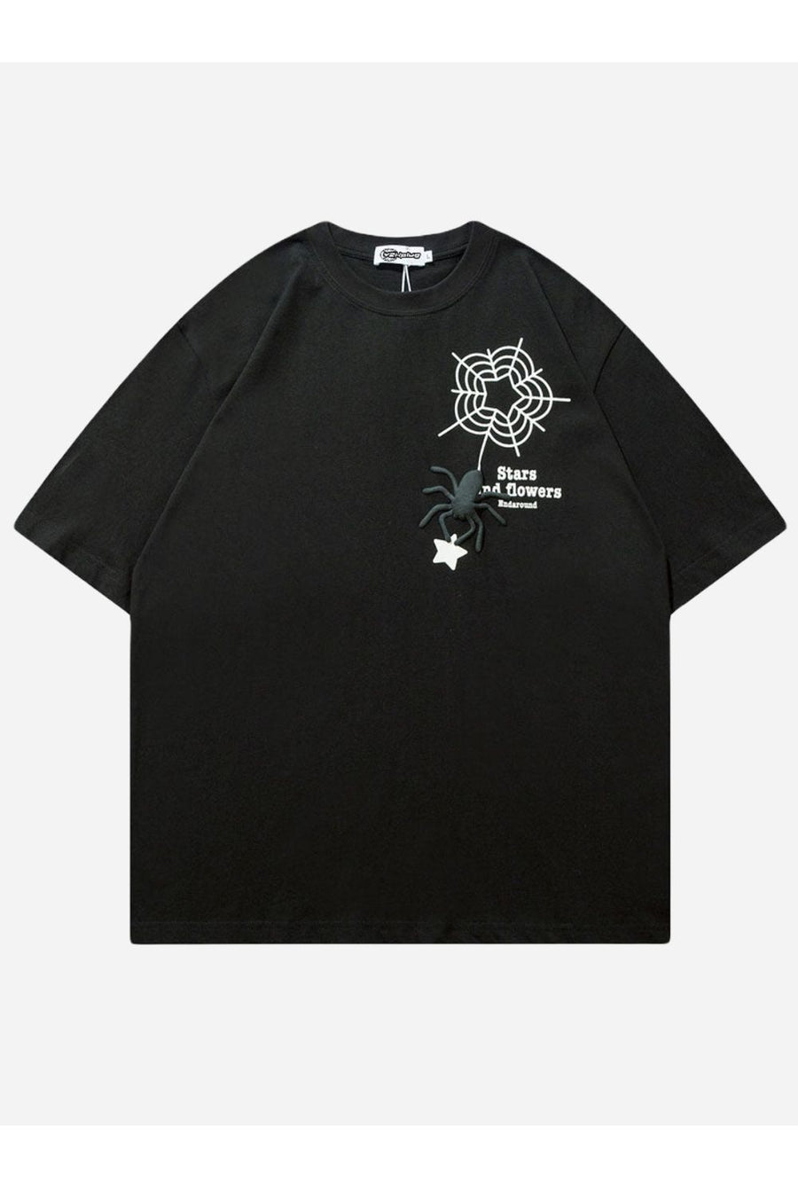 T-SHIRT MIT PUFFER-SPIDER-DRUCK