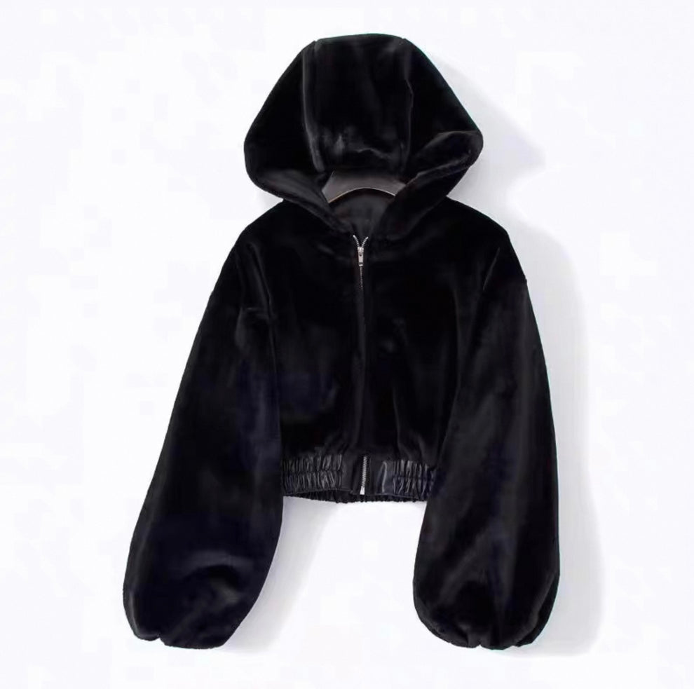 black fleece jumper