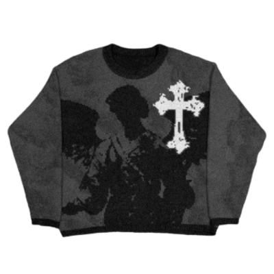 CROSS KNITTED SWEATER
Grey