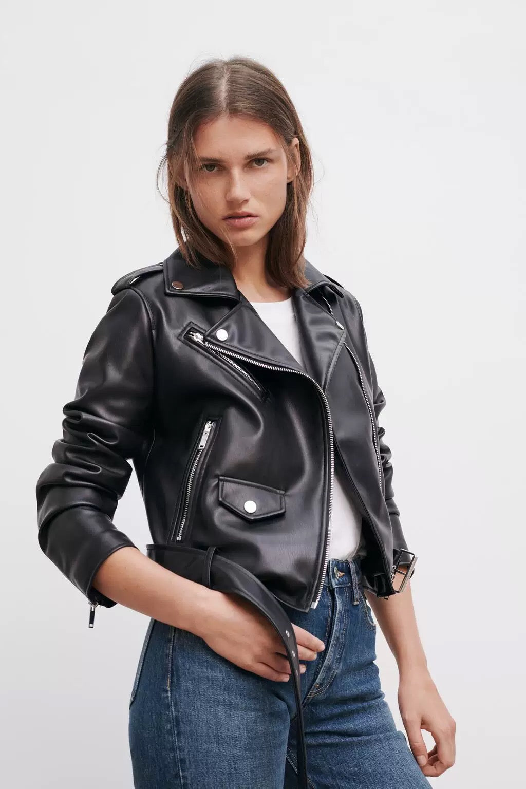 Klassische schwarze Bikerjacke