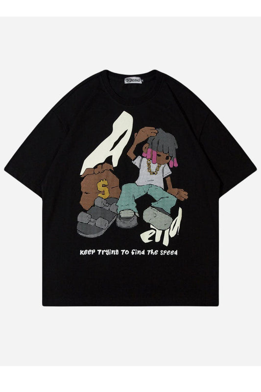 T-SHIRT MIT SKATEBOARD-DRUCK