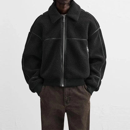 Contrast Line Fleece Jacket