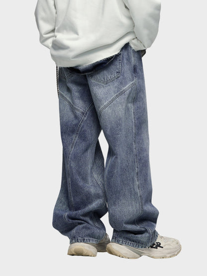 BAGGY DENIM JEANS - GRAU/BLAU