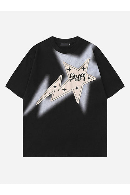 T-SHIRT MIT STERNSTRICKWAREN