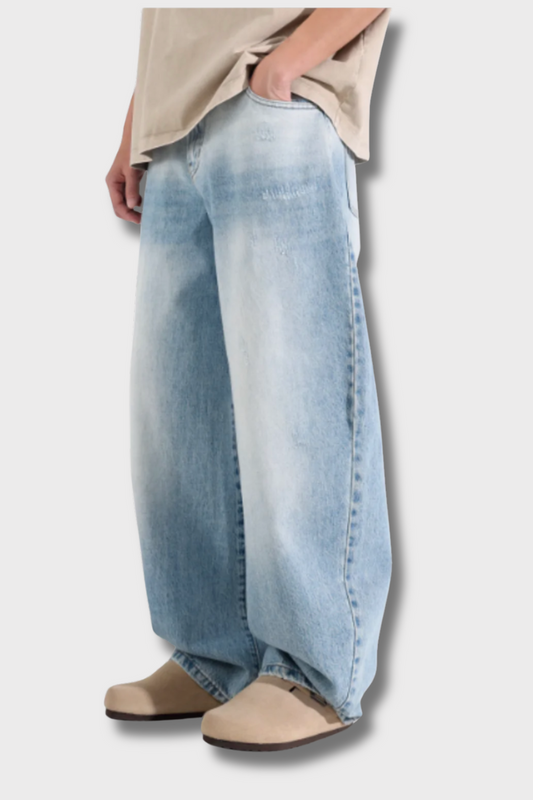 'VANGUARD' BLAU & WEISSE SCIMITAR JEANS