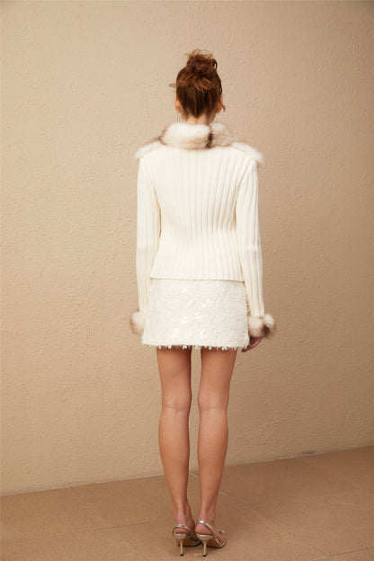 Cardigan mit Fell