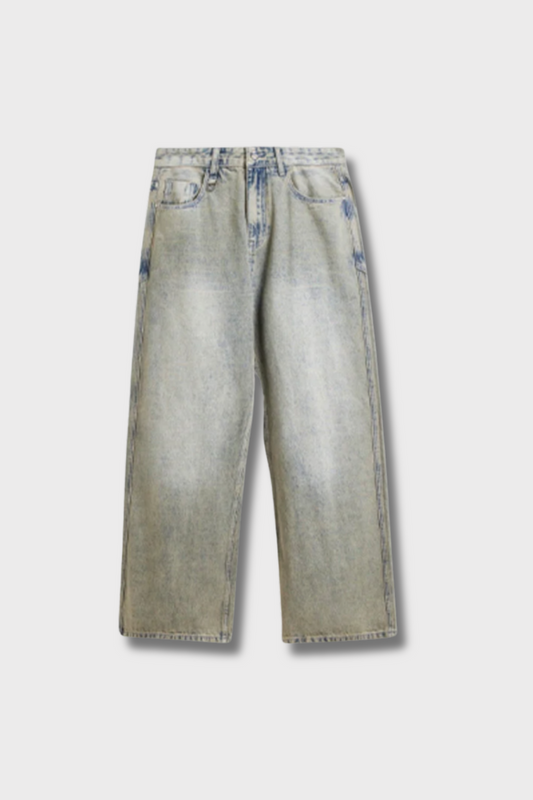 BAGGY DENIM JEANS - HELLGRAU
