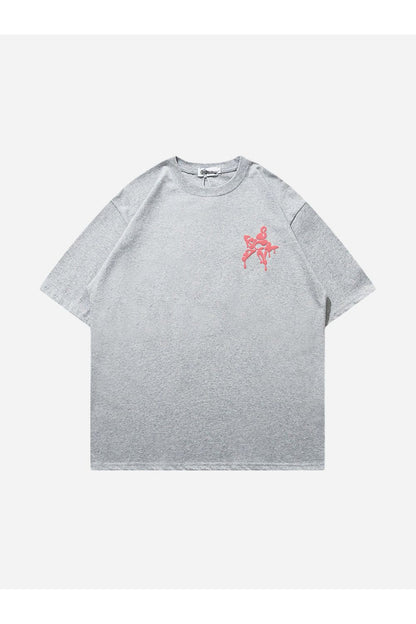 T-SHIRT MIT PUFFERSTERN-DRUCK