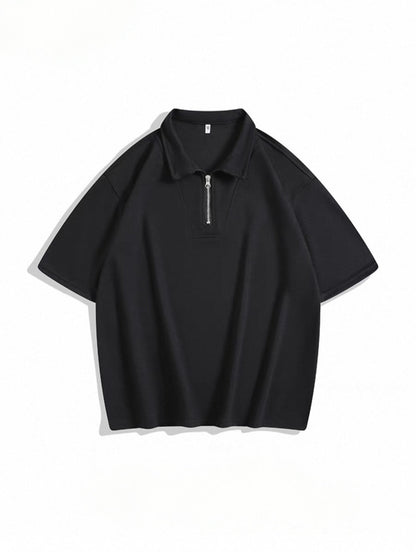 Oversized Polo Shirt mit Reißverschluss - Herren