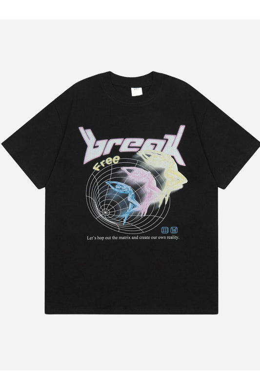 T-SHIRT MIT BREAK-DRUCK