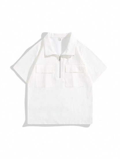Utility Zip Polo Shirt - Herren