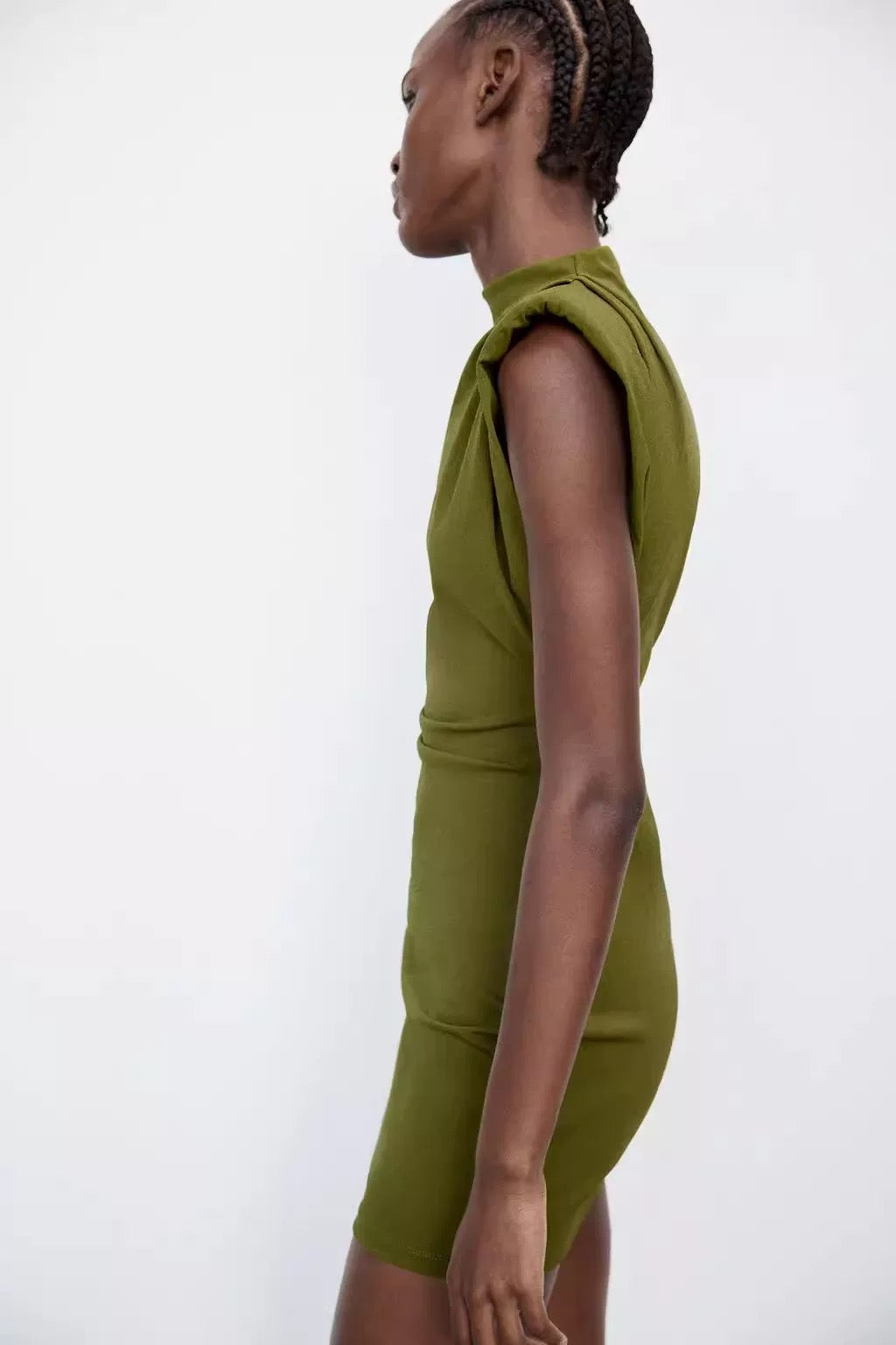 Eleganter Olive Kleid