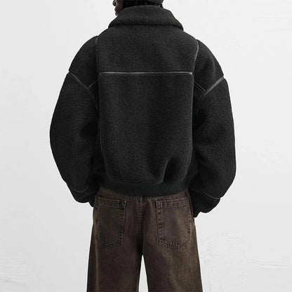 Contrast Line Fleece Jacket