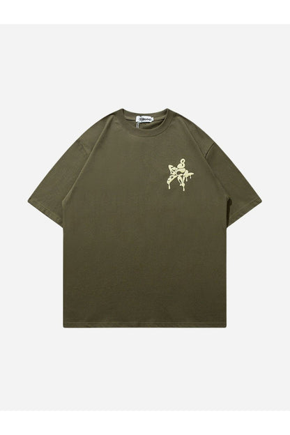 T-SHIRT MIT PUFFERSTERN-DRUCK