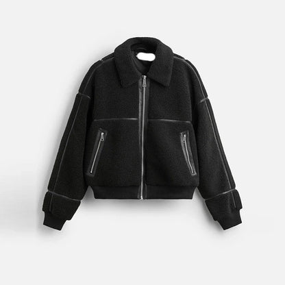 Contrast Line Fleece Jacket