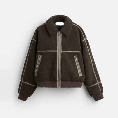 Contrast Line Fleece Jacket