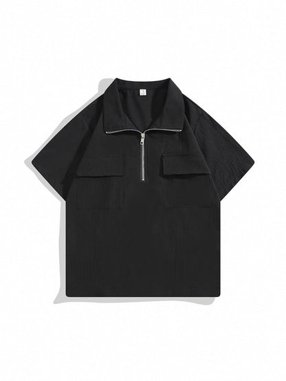 Utility Zip Polo Shirt - Herren