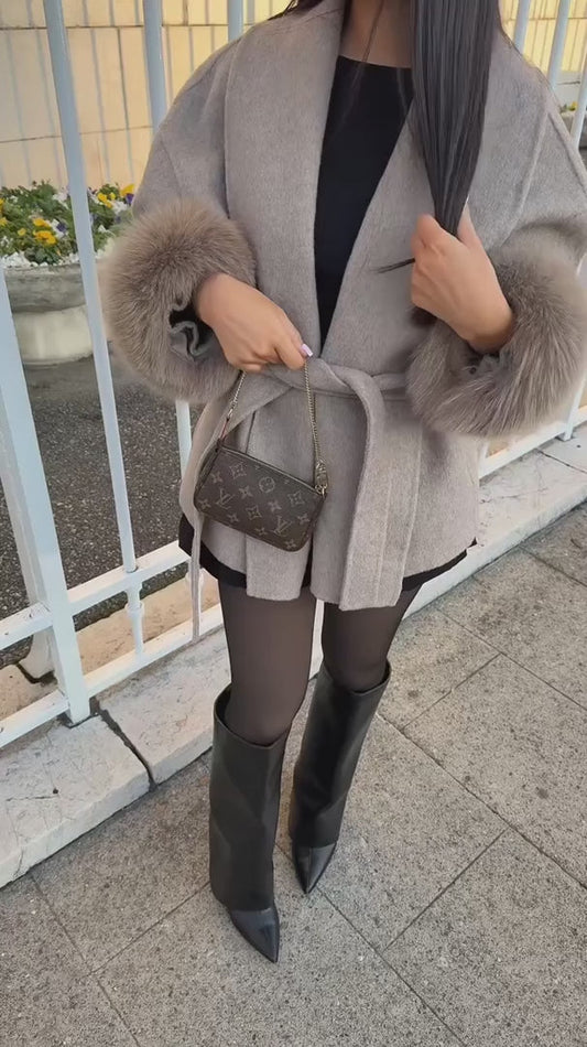 Woolcoat mit Fur