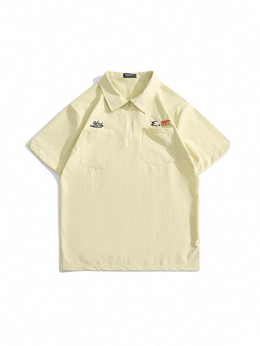 Boyue Kurzarm-Poloshirt mit Reißverschluss- Herren