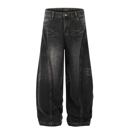 Retro Washed Denim Jeans