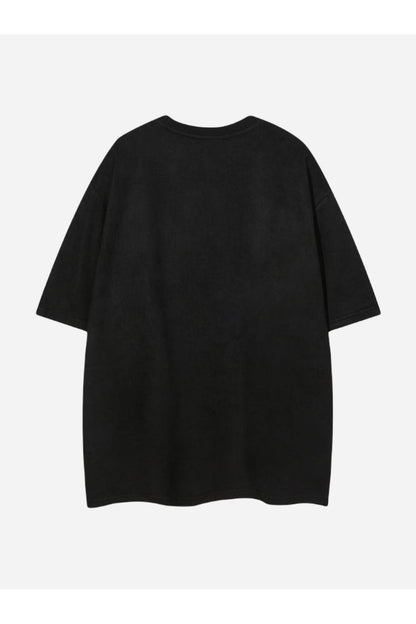 T-SHIRT MIT UNERSCHÜTTERLICHEM
PLAN-DRUCK